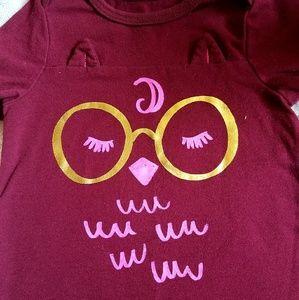 Cat and Jack burgundy owl one peice